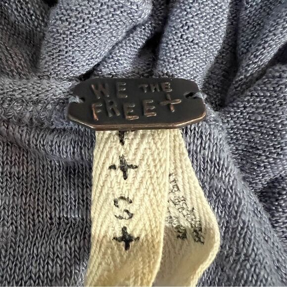 We The Free Free People Miss Rose Surplice Long Sleeve Tunic in Blue-Gray Small - Picture 6 of 8